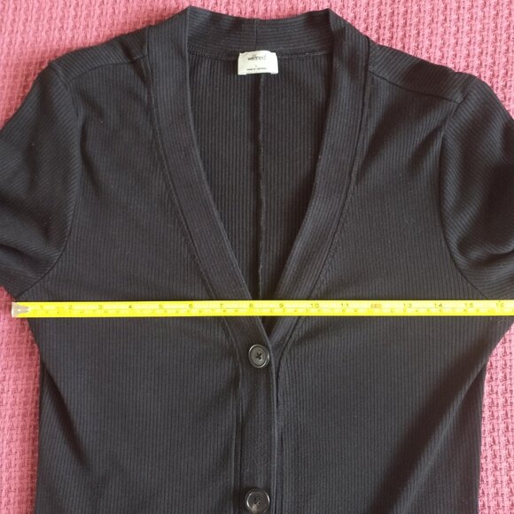 Wilfred Ines Long-Sleeve Ribbed Knit Stretch Midi Dress in Black - Picture 7 of 13